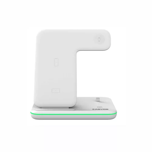 CANYON CNS-WCS302W 3in1 vezeték nélküli töltő, Qi szabvány, micro USB / lightning töltőport, fehér