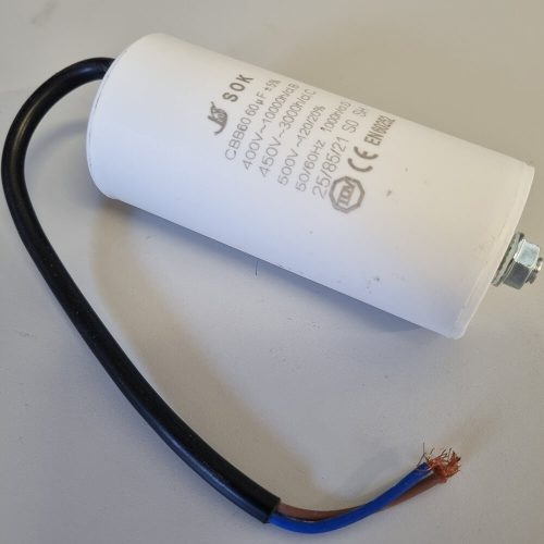 Kondenzátor üzemi 60 uF 450V+kábel CNS0046
