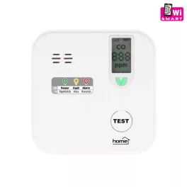   Home CO10SMART szén-monoxid vészjelző, Tuya kompatibilis, Wi-Fi kapcsolat , LCD kijelző, elemes, 5 év elem élettartam, 10 év érzékelő élettartam