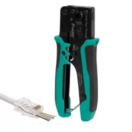   Home CP-342 UTP-RJ45-8P8C gyorskrimpelő fogó, nyitott végű dugókhoz, biztonsági zár, gyors, CP-342
