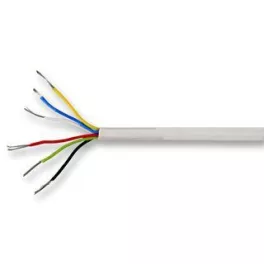   Riasztókábel alarm vezeték 6 x 0,22 150V szürke köpeny CCA fehér (100) 65V (YYSch) Corvin