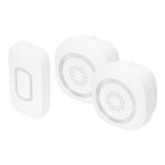 HOME DBS1601DC vezeték nélküli csengő szett, 2 csengővel, 160m hatótáv, 60 dallam, állítható hangerő és némítás, kapcsolható fényjelzés, elemes tápellátás