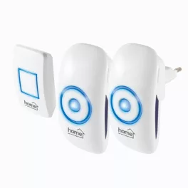  Home DBS 1501AC vezeték nélküli csengőszett, 150m hatótáv, 36 dallam, többszólamú hang, 4 fokozatú hangerő, kék LED, 230V-os tápellátás, DBS_1501AC