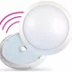 DEL1052, Nelly lpt, kerek, opál, LED, 360 fokos mozgásérzékelővel (7m; 30s-12min.), 10W, 900lm, 4000K, 180fok, IP54, 240V, 156xSMD3538, delux