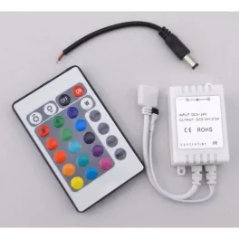   DEL1295 LED szalag RF vezérlő 72W(12VDC), 144W(24VDC), 2A*3CH, 16szín, 433,92Mhz, IP20, deLux