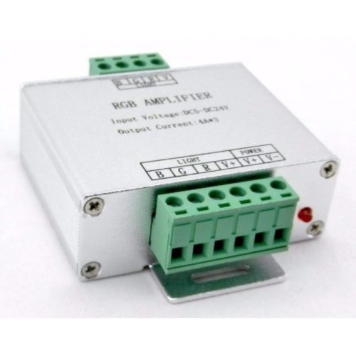 DEL1298 LED szalag RF erősítő 144W(12VDC), 288W(24VDC), 4A*3CH, 433,92Mhz, IP20, deLux