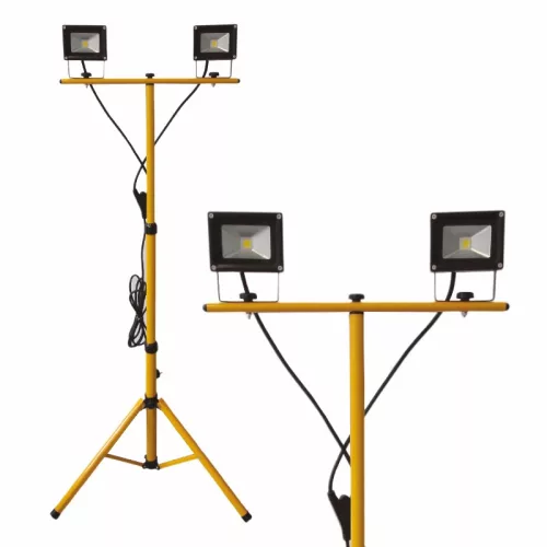 DEL1434 Reflektor   2X10W LED, állványos SLIM 1400lm, 220-240VAC, IP65, 4000K, delux