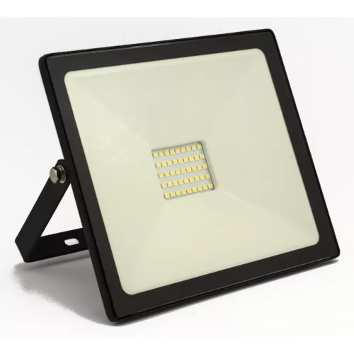 DEL1448 Reflektor   30W LED, 2400lm, 200-240VAC, IP65, 4000K, 120 fok,45x SMD2835 LED, lapos, fekete, 185*175*35mm, alumínium SLIM SERIES delux