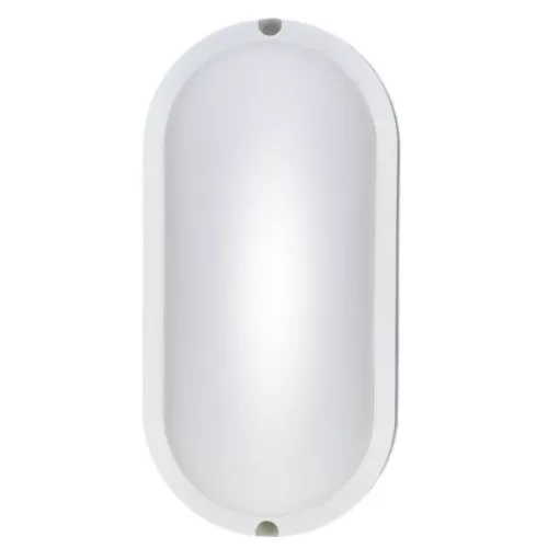 Hajólámpa LED 12W 1000lm 4000K ovális, opál búra műanyag alj fehér IP54 DEL1542