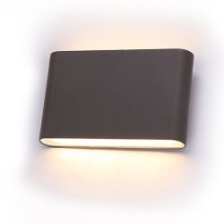   Kata flat kültéri falra szerelhető lámpatest, fekete, LED 2x3W, 4000K, IP54 Delux DEL1552