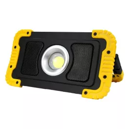   DEL1555 LED reflektor 20W 6500K hordozható 1000lm, IP54, akkumulátoros, bluetooth-os hangszórós