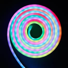   DEL1636 LED szalag neon flex RGB SZETT távirányítóval, tápegységgel, 3m, IP65, 12V DC, 4,8W/m, 120LED/m, SMD2835, delux