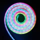 DEL1636 LED szalag neon flex RGB SZETT távirányítóval, tápegységgel, 3m, IP65, 12V DC, 4,8W/m, 120LED/m, SMD2835, delux