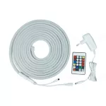DEL1636 LED szalag neon flex RGB SZETT távirányítóval, tápegységgel, 3m, IP65, 12V DC, 4,8W/m, 120LED/m, SMD2835, delux
