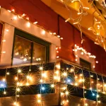 Home DLFJ 200F/WW LED-es sziporkázó fényfüggöny, 5 m / 200 db melegfehér LED, állófényű, fehér vezeték, sorolható, kül- és beltéri kivitel, DLFJ_200F_WW