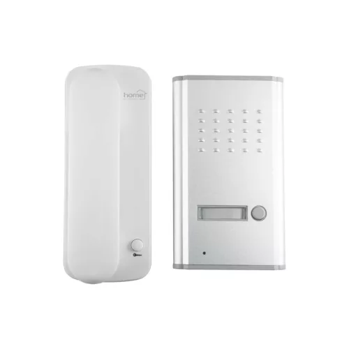Home DP 02 vezetékes kaputelefon szett, kétvezetékes rendszer, kiváló hangátvitel, falba süllyeszthető fém külső egység, kapunyitó elektronika, DP_02