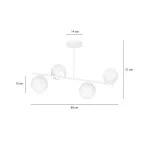 EMIBIG BIOR 4 WHITE Fehér Beltéri Mennyezeti lámpa E14 IP20 EB-1021-4