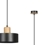 EMIBIG TORIN 1 BLACK Fekete Beltéri Függőlámpa E27 IP20 EB-1046-1