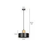 EMIBIG TORIN 1 BLACK Fekete Beltéri Függőlámpa E27 IP20 EB-1046-1