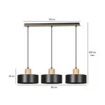 EMIBIG TORIN 3 BLACK Fekete Beltéri Függőlámpa E27 IP20 EB-1046-3
