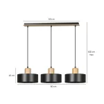 EMIBIG TORIN 3 BLACK Fekete Beltéri Függőlámpa E27 IP20 EB-1046-3