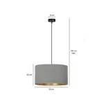 EMIBIG HILDE 1 BL GRAY Fekete Beltéri Függőlámpa E27 IP20 EB-1050-1