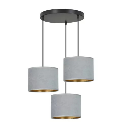 EMIBIG HILDE 3 BL PREMIUM GRAY Fekete Beltéri Függőlámpa E27 IP20 EB-1050-3PREM