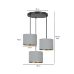 EMIBIG HILDE 3 BL PREMIUM GRAY Fekete Beltéri Függőlámpa E27 IP20 EB-1050-3PREM