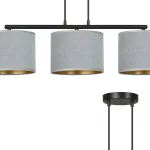EMIBIG HILDE 3 BL GRAY Fekete Beltéri Függőlámpa E27 IP20 EB-1050-3