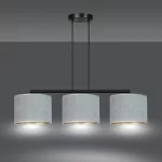 EMIBIG HILDE 3 BL GRAY Fekete Beltéri Függőlámpa E27 IP20 EB-1050-3