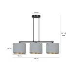 EMIBIG HILDE 3 BL GRAY Fekete Beltéri Függőlámpa E27 IP20 EB-1050-3