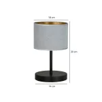 EMIBIG HILDE LN1 BL GRAY Fekete Beltéri Asztali lámpa E27 IP20 EB-1050-LN1