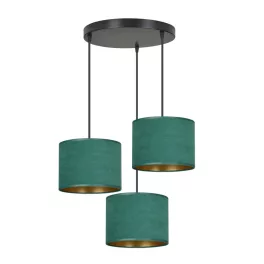   EMIBIG HILDE 3 BL PREMIUM GREEN Fekete Beltéri Függőlámpa E27 IP20 EB-1051-3PREM