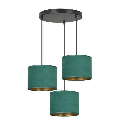 EMIBIG HILDE 3 BL PREMIUM GREEN Fekete Beltéri Függőlámpa E27 IP20 EB-1051-3PREM