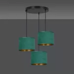 EMIBIG HILDE 3 BL PREMIUM GREEN Fekete Beltéri Függőlámpa E27 IP20 EB-1051-3PREM