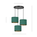 EMIBIG HILDE 3 BL PREMIUM GREEN Fekete Beltéri Függőlámpa E27 IP20 EB-1051-3PREM
