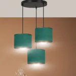 EMIBIG HILDE 3 BL PREMIUM GREEN Fekete Beltéri Függőlámpa E27 IP20 EB-1051-3PREM