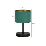 EMIBIG HILDE LN1 BL GREEN Fekete Beltéri Asztali lámpa E27 IP20 EB-1051-LN1