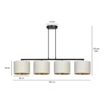 EMIBIG HILDE 4 BL WHITE Fekete Beltéri Függőlámpa E27 IP20 EB-1052-4