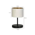 EMIBIG HILDE LN1 BL WHITE Fekete Beltéri Asztali lámpa E27 IP20 EB-1052-LN1