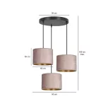EMIBIG HILDE 3 BL PREMIUM ROSE Fekete Beltéri Függőlámpa E27 IP20 EB-1053-3PREM