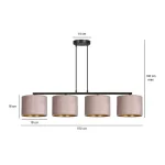 EMIBIG HILDE 4 BL ROSE Fekete Beltéri Függőlámpa E27 IP20 EB-1053-4