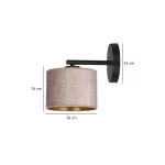 EMIBIG HILDE K1 BL ROSE Fekete Beltéri Fali lámpa E27 IP20 EB-1053-K1
