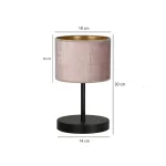 EMIBIG HILDE LN1 BL ROSE Fekete Beltéri Asztali lámpa E27 IP20 EB-1053-LN1