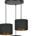 EMIBIG HILDE 3 BL PREMIUM BLACK Fekete Beltéri Függőlámpa E27 IP20 EB-1054-3PREM