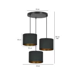 EMIBIG HILDE 3 BL PREMIUM BLACK Fekete Beltéri Függőlámpa E27 IP20 EB-1054-3PREM