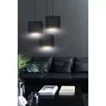 EMIBIG HILDE 3 BL PREMIUM BLACK Fekete Beltéri Függőlámpa E27 IP20 EB-1054-3PREM