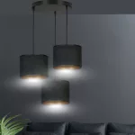 EMIBIG HILDE 3 BL PREMIUM BLACK Fekete Beltéri Függőlámpa E27 IP20 EB-1054-3PREM