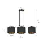 EMIBIG HILDE 3 BL BLACK Fekete Beltéri Függőlámpa E27 IP20 EB-1054-3