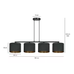 EMIBIG HILDE 4 BL BLACK Fekete Beltéri Függőlámpa E27 IP20 EB-1054-4